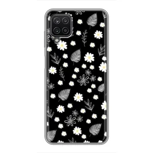 Чохли з тематикою "КВІТИ" на Samsung Galaxy A12 (цвітіння на чорному)