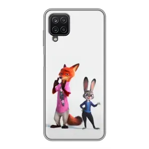 Силиконовый чехол с принтом Зоотрополіс для Samsung Galaxy A12 (Джуди и Ник)