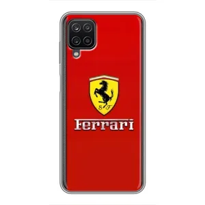Силіконовий бампер з картинкою машини на Samsung Galaxy A12 (Ferrari Logo)