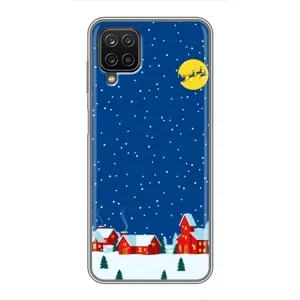 Силиконовый бампер на рождество для Samsung Galaxy A12 (Город в снегу)