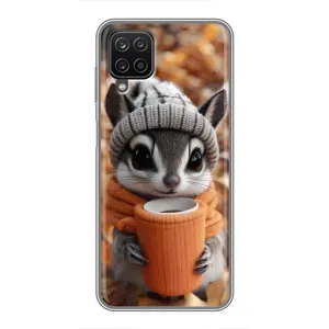 Печатный чехол «Зверята с кофе» для Samsung Galaxy A12