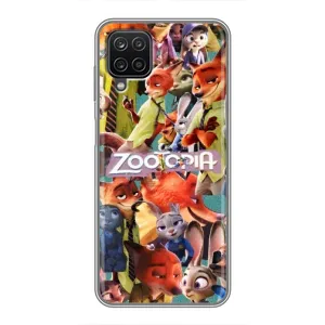 Силиконовый чехол с принтом Зоотрополіс для Samsung Galaxy A12 (Коллаж героев)