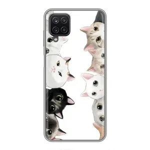 Силиконовый чехол с котиком для Samsung Galaxy A12 (Коты)