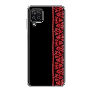 Силіконовый Чохол на Samsung Galaxy A12 (Червона вишиванка)
