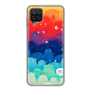 Силиконовый чехол с котиком для Samsung Galaxy A12 (Mew)