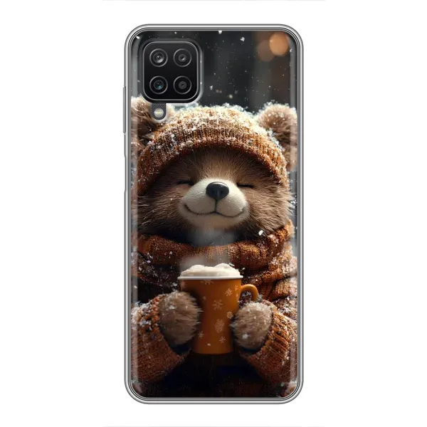 Чехол с рисунком «Медвежонок с кофе» для Samsung Galaxy A12 Чехол с рисунком «Медвежонок с кофе» для Samsung Galaxy A12