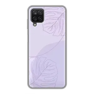 Чохол квітковий дизайн для Samsung Galaxy A12 (Монстера фіолетова)