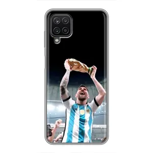 Чехлы Лео Месси Аргентина для Samsung Galaxy A12 (Счастливый Месси)