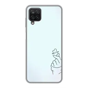 Чехлы (Знак сердечка) на Samsung Galaxy A12 (Сердце на голубом)