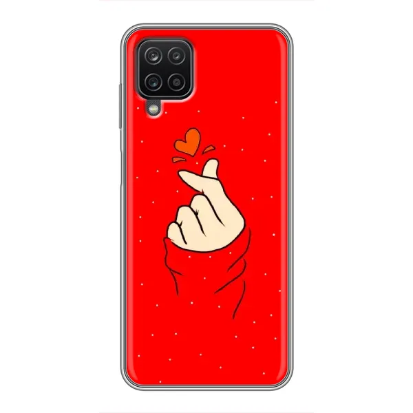 Чехол с рисунком «Сердце на красном» для Samsung Galaxy A12 Чехол с рисунком «Сердце на красном» для Samsung Galaxy A12