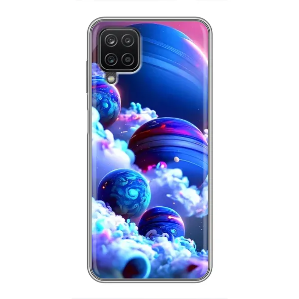 Чехол с рисунком «Синие планеты» для Samsung Galaxy A12 Чехол с рисунком «Синие планеты» для Samsung Galaxy A12