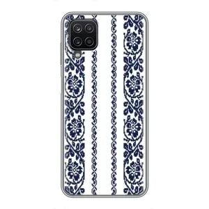 Силіконовый Чохол на Samsung Galaxy A12 з картинкой Вишиванки (Синя вишиванка)