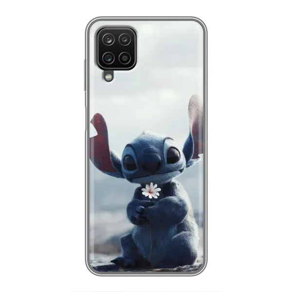 Чехол с рисунком «Стич с цветочком» для Samsung Galaxy A12