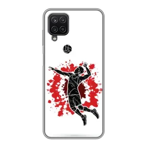 Чохли з прінтом Спортивна тематика для Samsung Galaxy A12 (Волейболіст)