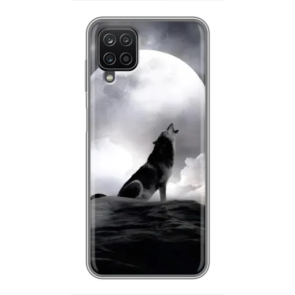 Чехол с рисунком «Волк и луна» для Samsung Galaxy A12 Чехол с рисунком «Волк и луна» для Samsung Galaxy A12