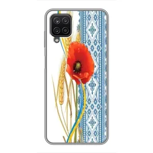 Силіконовый Чохол на Samsung Galaxy A12 з картинкой Вишиванки (Вишиванка з квіткою)