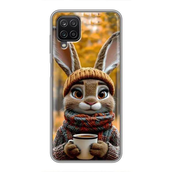 Чехол с рисунком «Зайчик с кофе» для Samsung Galaxy A12 Чехол с рисунком «Зайчик с кофе» для Samsung Galaxy A12
