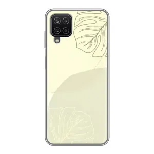 Чохол квітковий дизайн для Samsung Galaxy A12 (Зелений фон)