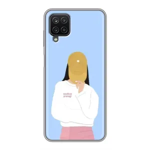 Силиконовый Чехол на Samsung Galaxy A12 с картинкой Стильных Девушек (Желтая кепка)