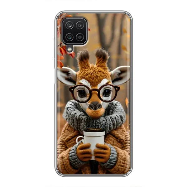Чехол с рисунком «Жираф с кофе» для Samsung Galaxy A12 Чехол с рисунком «Жираф с кофе» для Samsung Galaxy A12
