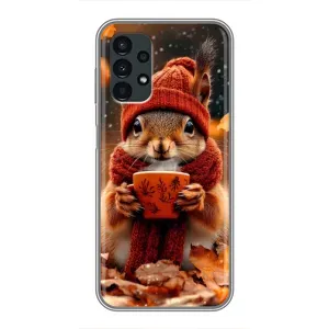 Друкований чохол 'Звірята з кавою' для Samsung Galaxy A13 (4G) (Білка з кавою)