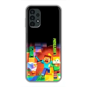 Чехлы для Samsung Galaxy A13 (4G) (Персонажи Майн Крафт) (Герой Майнкрафт)