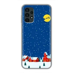 Силиконовый бампер на рождество для Samsung Galaxy A13 (4G) (Город в снегу)