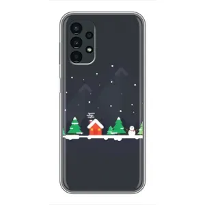 Силиконовый бампер на рождество для Samsung Galaxy A13 (4G) (Город зимний)