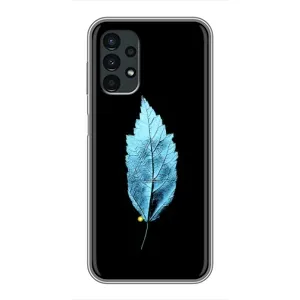 Чехол с картинками на черном фоне для Samsung Galaxy A13 (4G) (Листочек)