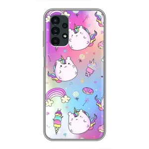 Чехол Unicorn на Samsung Galaxy A13 (4G) (Радуга и Единорог)