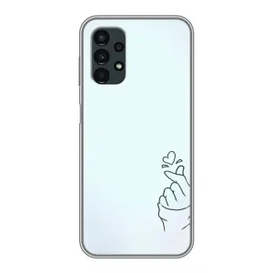 Чехлы (Знак сердечка) на Samsung Galaxy A13 (4G) (Сердце на голубом)