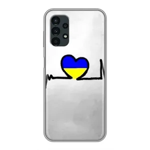 Силиконовый Чехол на Samsung Galaxy A13 (4G) (Я-Украина) (Украинская кардиограмма)