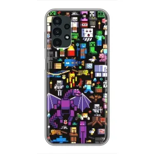 Чехол майнкрафт для Samsung Galaxy A13 (4G) (Все персонажи)