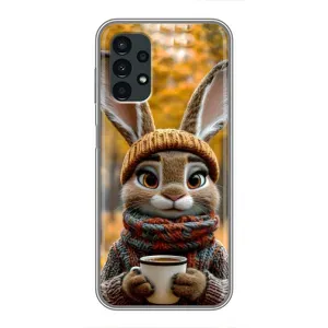 Друкований чохол 'Звірята з кавою' для Samsung Galaxy A13 (5G) (Зайчик з кавою)