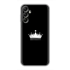 Чехол (Корона на чёрном фоне) для Самсунг Гелекси А14 (5G) (Белая корона)