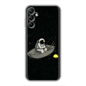 Силиконовый Чехол с принтом "Космонавты" на Samsung Galaxy A14 5G (Космонавт на рыбалке)