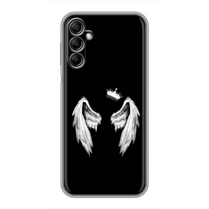 Чехол (Корона на чёрном фоне) для Самсунг Гелекси А14 (5G) (Крылья и корона)