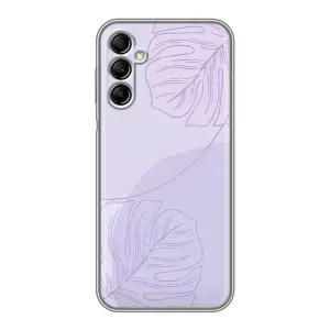 Чехол цветочный дизайн для Samsung Galaxy A14 5G (Монстера фиолетовая)