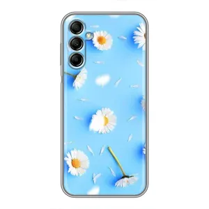 Чехол с Цветами для Samsung Galaxy A14 5G (ромашки на голубом)