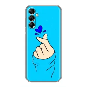 Чехлы (Знак сердечка) на Samsung Galaxy A14 5G (Сердце на синем)