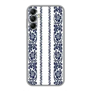 Силиконовый Чехол на Samsung Galaxy A14 5G с картинкой Вышиванки (Синяя вышиванка)