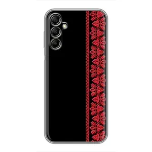 Силиконовый Чехол на Samsung Galaxy A14 5G с картинкой Вышиванки (Вышиванка на черном)