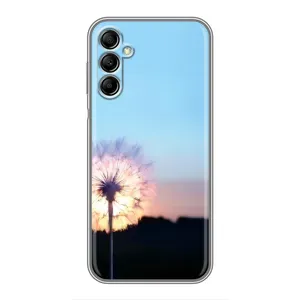 Силиконовый Чехол с одуванчиками на Samsung Galaxy A14 5G (Закат с одуванчиком)
