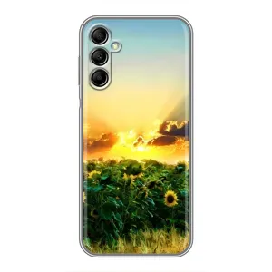 Чехлы с картинкой Подсолнухов для Самсунг Гелекси А14 (5G) (Закат Солнца)