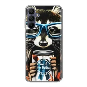 Силиконовый Чехол с Енотами на Samsung Galaxy A15 (A155) (Енот в очках)