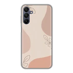 Чехол цветочный дизайн для Samsung Galaxy A15 (A155) (Коричневый фон)
