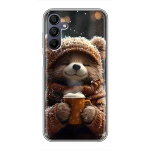 Печатный чехол «Зверята с кофе» для Samsung Galaxy A15 (A155) (Медвежонок с кофе)