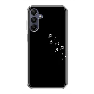 Чехол с картинками на черном фоне для Samsung Galaxy A15 (A155) (Ноты)