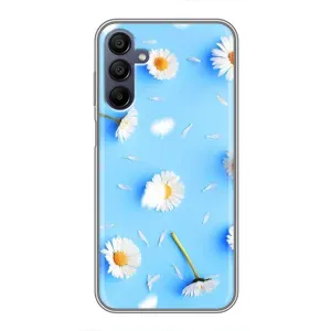 Чехол с Цветами для Samsung Galaxy A15 (A155) (ромашки на голубом)