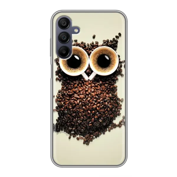 Чехол с рисунком «Сова с зерен кофе» для Samsung Galaxy A15 (A155) Чехол с рисунком «Сова с зерен кофе» для Samsung Galaxy A15 (A155)